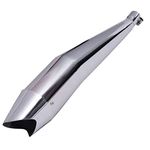 AllExtreme EX069 Shark Style Silencer Exhaust with Glasswool Compatible for BS3 and BS4 Model Bullet 350cc and 500cc (Chrome)