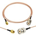 Superbat SMA to SO239 Pigtail SMA Male to UHF SO-239 Female Connectors RG316 Cable for SDR Dongle Amateur Handheld Antenna Radio VHF/UHF Transmitter 2pcs