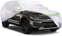 QUYDDC 360° Six Layers All Weather Car Cover Universal Fit for SUVs Up to 191"-200", Waterproof, Snow Proof, UV Proof, Scratch Proof, Bird Droppings Proof with 6 Reflective Strips, Thicked Car Cover