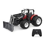 RareFind trove Kids Toy RC Tractor Wide Wheel Front Push Arm with Remote Control, 1:24 Scale, Red, Battery and Remote Included, Minimum Age 3 Years