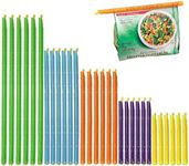 30 PCS Clips for Food Bags, Plastic Sealer Sticks for Food, Durable Food Clip Set for Kitchen Storage, Colorful Sticks for Food Bag, Assorted Size Plastic Bag Sealing Clip, Moisture proof Sealing Clip