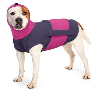 Manteau Chien avec Capuche, Vestes Anti-Anxiété Gilet Relaxant avec Couvre-Oreilles Pull Chien Gilet Anti-Stress Protege Oreille Cocker(Violet, L)