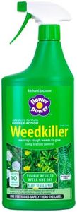 Richard Jackson Flower Power Double Action Weedkiller, Ready to use Spray. Glyphosate-Free Bio-Degradable, Fast Acting, Destroys Tough Weeds, Targets Leaves & Roots – 1 Litre