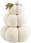 Mud Pie Cream Stacked Pumpkin, 15" x 11" Dia