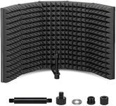 Topnaca Microphone Isolation Shield, Mic 5-Panel Professional Foldable Sound Shield Vocal Booth, Sound Absorbing Foam for Any Condenser Microphone Recording Equipment Acoustic Treatment