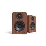 Kanto YU2 Powered Desktop Speakers | 3" Composite Drivers | 3/4" Silk Dome Tweeter | Class D Amplifier | 100 Watts | Built-in USB DAC | Subwoofer Output | WALNUT | Pair