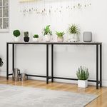 HOMERECOMMEND 70.8 Inch Console Table with USB Ports, Sofa Table with Charging Station, Narrow Entryway Table, Skinny Hallway Table,Grey