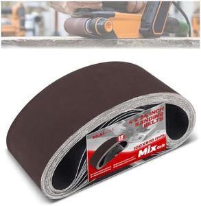 4 x 24 Inch 100 x 610 mm Sanding Belts Set - 15-Pack with 80/120/150/240/400 Grits, Aluminum Oxide Abrasive Belts for Woodworking