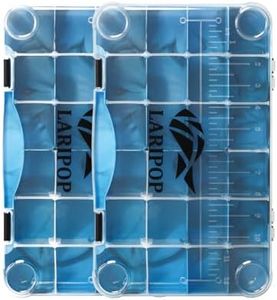 LARIPOP 3700 Tackle Box, Plastic Tackle Trays, Transparent Fishing Tackle Box Organizer with Removable Dividers,2 Packs Lure Boxes Terminal Tackle Storage,Lure Box and Parts Storage