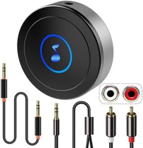 BLACKHORSE Récepteur Bluetooth 5.0 pour chaîne stéréo, téléviseur, Tablette, Haut-parleurs, etc. avec Sortie AUX3.5/RCA, Faible Latence/qualité Audio HD, Double Connexion d'appareil.