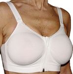 CzSalus Breast Enlargement Zip Bra - Sport Support Bra - White size M