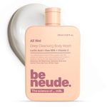 Be Neude All Wet 250ml De-Tan Body Wash with Milk, Lactic Acid, Vitamin C for Skin Brightening, Dark Spot & Pigmentation Reduction; Deep Cleansing Shower Gel Prevents Dryness & Body Acne for Men & Women