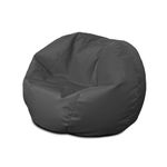 Bags of Beans Wipe Clean Kids Bean Bag Chair with Filling Included - Outdoor Kiddies Beanbag Seat - Machine Washable Childrens Beanbag Furniture for Girls & Boys - 67 x 48cm (Charcoal Grey)