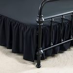 xuan dian Bed Skirts King Size 14 Inch Ruffled Bed Skirt with Split Corners,Drop Dust Ruffle Bed Skirt with Platform, Black