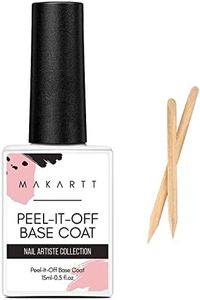 Makartt Peel Off Base Coat Nail Polish Barrier 15ML Peelable Gel Base Coat Clear Gel Nail Polish Ready For Take off UV Gel Coat Cuticle Guard for Manicure Salon