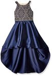 Speechless Girls' High-Low Sleeveless Party Dress, Navy, 8