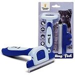 Thunderpaws Professional De-shedding Tool and Pet Grooming Brush, D-Shedz for Breeds of Dogs, Cats with Short or Long Hair, Small, Medium and Large (Blue)