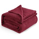 Bedsure Fleece Blanket King Size - Versatile Blanket for Bed Fluffy Soft Extra Large Throw, Red, 270x230cm