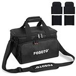 FOSOTO Large Camera Shoulder Bag Camcorder Case Video Camera Gadget Bag Protective Camera Bag with Padded Dividers Compatible for Canon, Nikon, Sony DSLR SLR Lens and Accessories