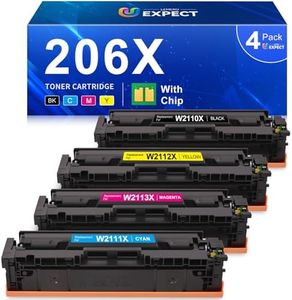 206X Toner Cartridges 4 Pack High Yield with Chip Replacement for 206X 206A HP Toner Cartridges Set for Color Laserjet Pro MFP M283fdw M283cdw M283fdn Pro M255dw M255nw M283 M255 Printer | 206X Toner