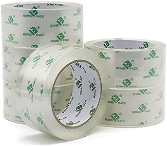 Crystal Clear Packaging Tape, Heavy Duty Carton Sealing Shipping Packing Tape, 1.88 Inch x 82 Yards, 6 Rolls Pack, BOMEI PACK