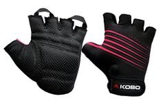 Kobo Ladies Exercise WeightLifting Grippy Hand Protector Padded Gym & Fitness Gloves Leather (Size-Medium) Multicolor