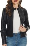 Fahsyee Black Faux Leather Jackets 