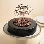 FlowerAura Delicious Silky Smooth Fresh Chocolate KitKat Cake For Birthday With Happy Birthday Topper Gift's For Girlfriend, Boyfriend, Husband, Wife, Friends & Colleague (Same Day Delivery)(0.5Kg)
