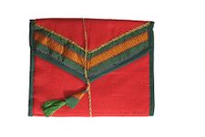 Sai Mauli Creation Shirdi Khan Cloth Holy Book Cover/Bag Saibaba Satcharitra Bhagwat Geeta Other Holy Book Protecter cover Size-11.5 x 9 inch (Red, Khan Cloth)