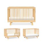 babyletto Hudson 3-in-1 Convertible Baby Crib with Toddler Bed & Daybed Conversion - Easy to Assemble - GREENGUARD Gold Certified w/ 4 Adjustable Mattress Heights - Natural