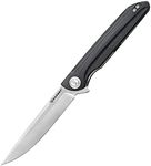 Harnds CK9171 Outdoor Folding Knife Sandvik 14C28N Camping Knife with G10 Handle Titanium Blade Finish Folding Knife(Black Satin)