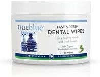 TrueBlue Parsley & Peppermint Fast and Fresh Dog Dental Swipes – Pre-Moistened Teeth Cleaning Pads - Non-Toxic, All-Natural Tooth Cleansing– 50 Count