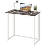 Dripex Compact Folding Desk No Assembly Required Computer Desk Folding Hobby Craft Table, Dark Oak