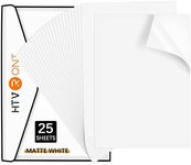 HTVRONT Printable Vinyl Sticker Paper - 8.5"x11" Matte Printable Vinyl for Inkjet Printer - 100 g Dries Quickly and Holds Ink Beautifully 25Pcs