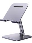 UGREEN Tablet Stand for Desk, Aluminum Stand for iPad Extended Height, Adjustable Foldable Portable Desktop Stand Holder for iPad Pro 12.9 11 9.7 10.5 iPad Air Mini Galaxy Surface iPhone 14 Pro, Grey