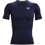 Under Armour Mens Armour HeatGear Compression Short-Sleeve T-Shirt, Midnight Navy (410)/White, X-Small