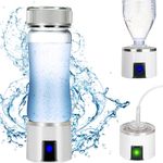 Hydrogen Water Bottle, 3 in 1 Portable Ion Hydrogen Glass Water Bottle Generator, Rechargeable Hydrogen Water Ionizer Machine for Home Office Gifts, 1500/3000PPB, Storage Bag