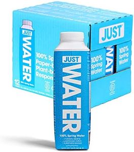 JUST Water, Premium Pure Still Spring Water in an Eco-Friendly BPA Free Plant-Based Bottle - Naturally Alkaline, High 8.0 pH - Fully Recyclable Boxed Carton, 16.9 Fl Oz (Pack of 12)