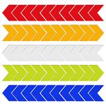 50pcs Visibility Reflective Stickers Arrow Shape, 5 Colors Reflective Tape, Reflective Decals, Night Visibility Warning Adhesive Stickers Waterproof Safety Tape for Car Bicycle Helmets…