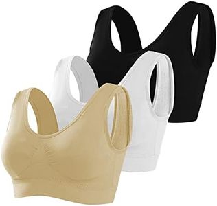 Memoryee Reggiseno Sportivo Donna Imbottito Sostegno Forte Elasticizzato Taglie Forti Senza Ferretto Push Up per Yoga Vogatore Golf Palestra Fitness Corsa 3 Pezzi Multi1 5XL