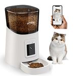 Automatic Cat Feeder, MYPIN 2.4G WiFi 6L Cat Food Dispenser, Cat Feeder Automatic with Timer, 1080P HD Video with Night Vision, 10s Voice Recording, Up to 20 Portions 12 Meals Per Day for Cats