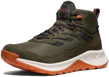 KEEN Men's Hightrail Mid Waterproof Hiking Boot, Forest Night/Gold Flame, US 9.5