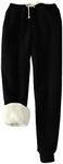 FACDIBY Women's Sweatpants Sherpa Lined Winter Warm Athletic Jogger Fleece Pants, 04-black, XX-Large