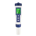 ailill 5 in 1 Digital Temperature Meter 5 in 1 Temperature Meter TDS/EC/PH/SALT/Salinity Water Quality Monitor Tester for Aquarium Acidimeter