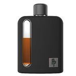 Ragproper Modern Glass Hip Flask for Men with Cork & Silicone Lid Liners - Durable Silicone Covered Flask for Whiskey, & Other Liquor (Single Shot 100ml, Black)