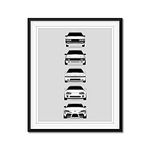 Toyota Supra Generations Inspired Car Poster - Handmade Print of Toyota Supra - White, 8x10" Metallic Print (Unframed) - Perfect Gift for Car Enthusiast