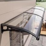 Door Awnings Exterior, Polycarbonate Cover Awnings for Doors Entrance, Awning for Door Window Exterior with Aluminum Bracket for Sun Shutter, UV, Rain and Snow Protection-A-60x60cm/24x24in