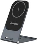 Energizer WCP102 Ultra Thin Wireless Charging Stand for Wireless Chargers, MagSafe, 15W Max, 3mm, 180 Degree Adjustment, Aluminium Alloy