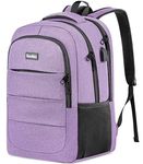 Laptop Backpack for Women, School Backpacks for Teens, Cute College Bookbag for Girls with USB Charger, Womens Work Travel Casual Daypacks, Purple