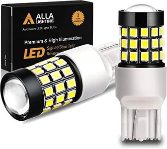 Alla Lighting Newly Upgraded T20 7440 7443 LED Back-up Reverse, Signal, Brake Light, or DRL Bulbs, 6000K Xenon White, Super Bright 2835-SMD 360° for Cars, Trucks